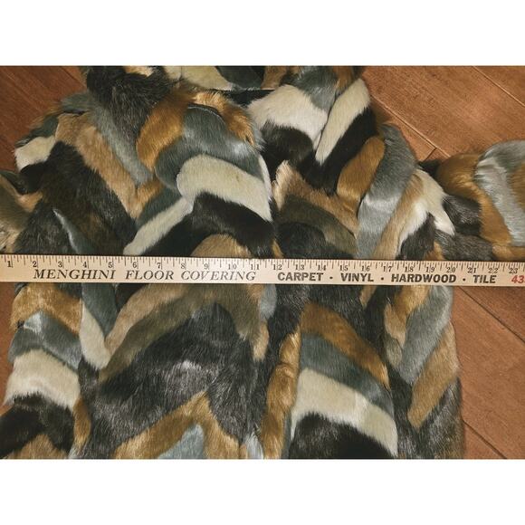 Beulah Faux Fur Coat Multicolor Brown/Gray Size S/M - Picture 7 of 10